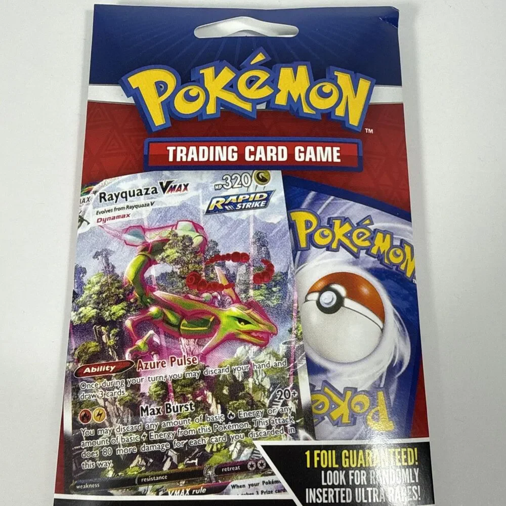 Pokémon Trading Card Game 25 Card Lot Rayquaza VMAX Foil 1 Foil Guaranteed